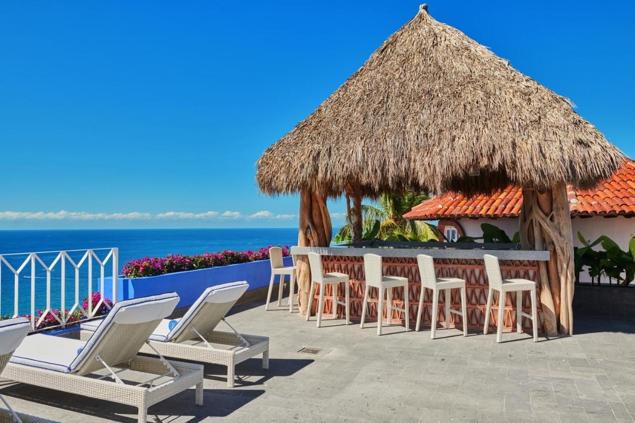Hotel Luxury Patio Azul (Adults Only) Puerto Vallarta Eksteriør bilde Rooftop bar at the Hotel El Ganchán